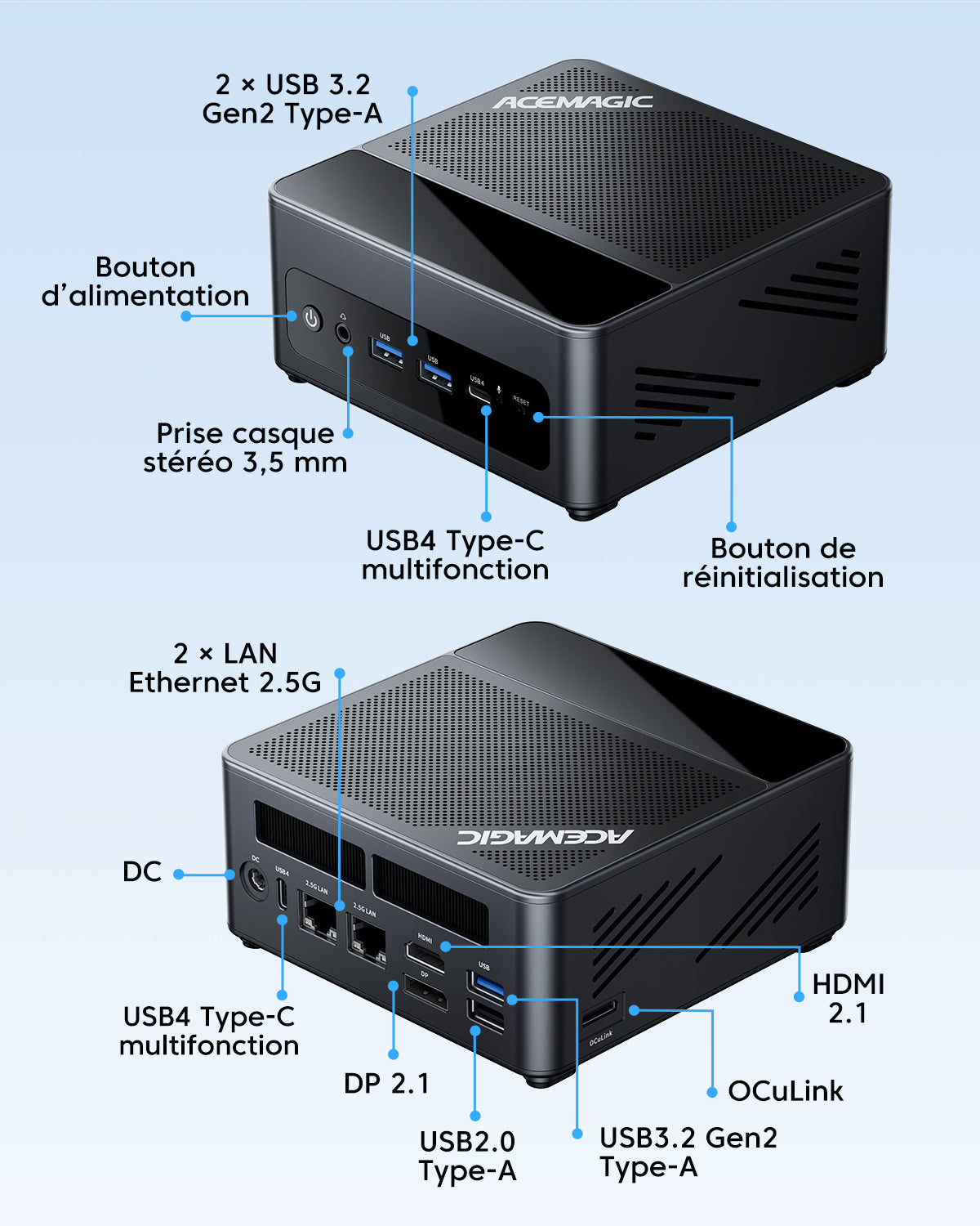 ACEMAGIC F5A AMD Ryzen 7 H255 Mini PC