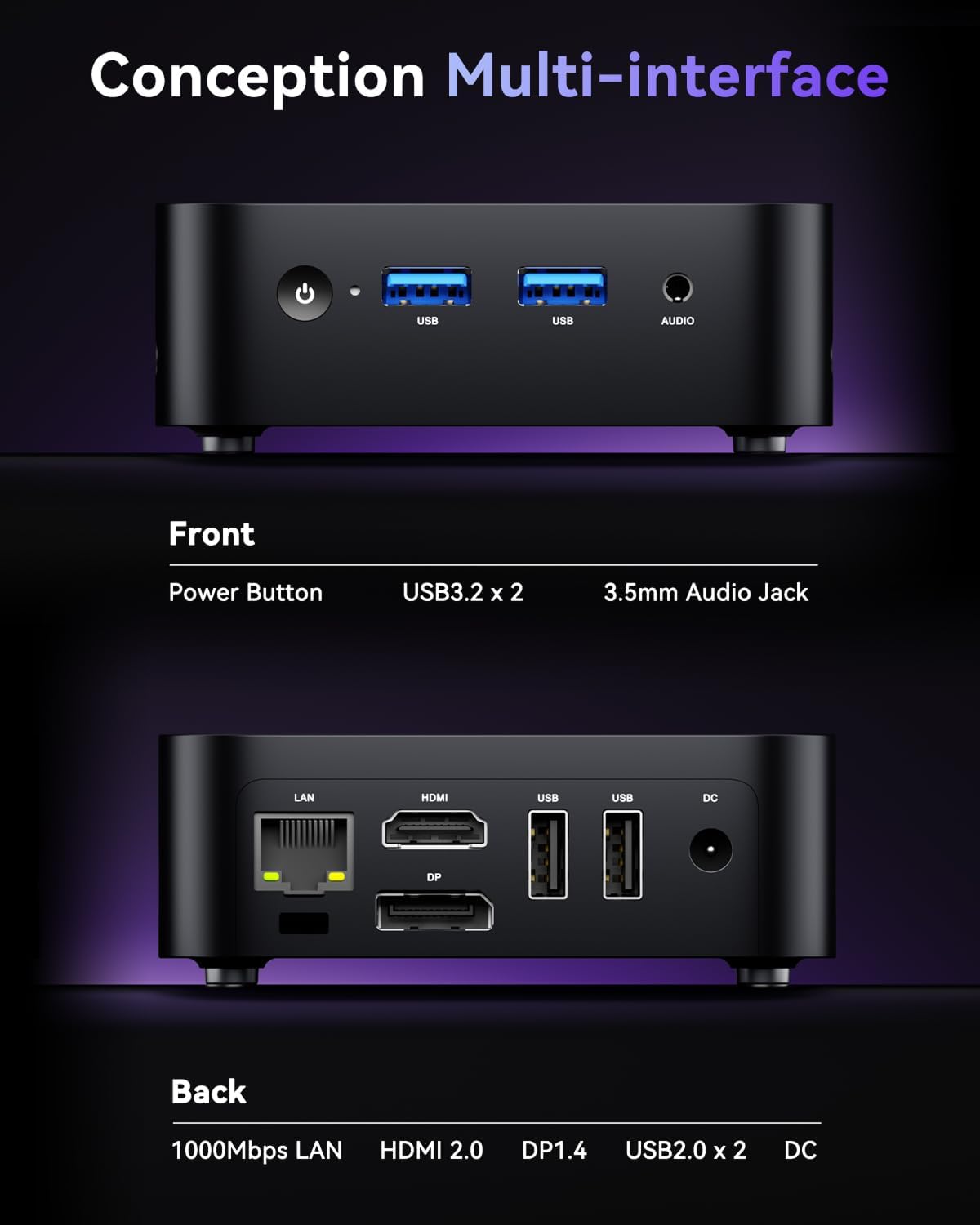 ACEMAGIC ‎V1 Intel Alder Lake N97/Twin  Lake N150 Mini PC